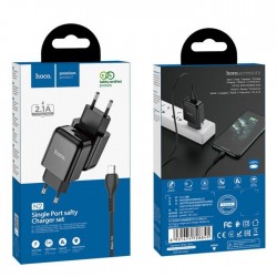 PRESA USB HOCO N2.M SINGLE PORT + CAVO MICRO-USB NERO 2.1A (BLISTERATO)
