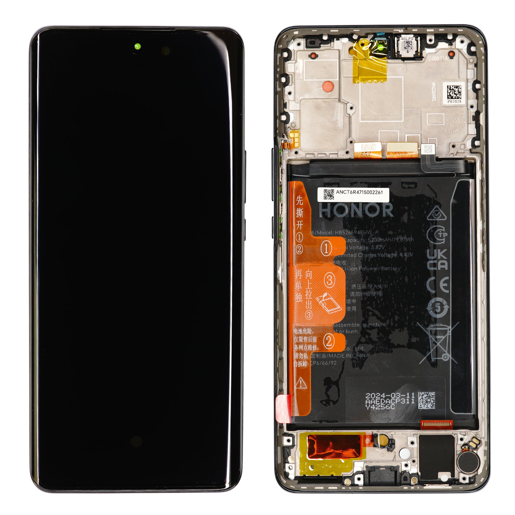 LCD ORIGINALE HUAWEI HONOR MAGIC 6 LITE NERO 0235AHHP