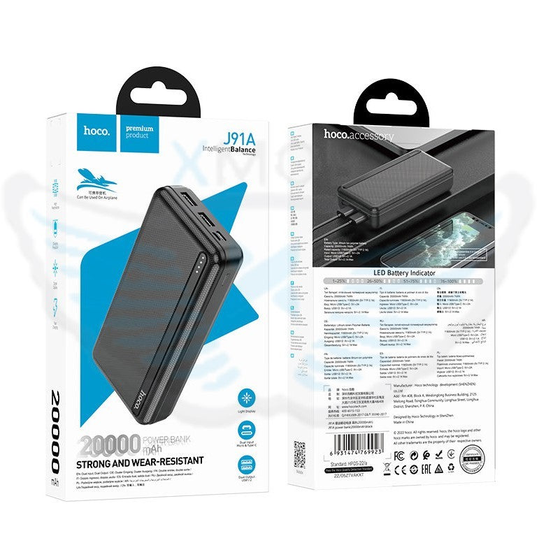 POWERBANK hoco. J91A 20000mAh PD20W+QC3.0 NERO
