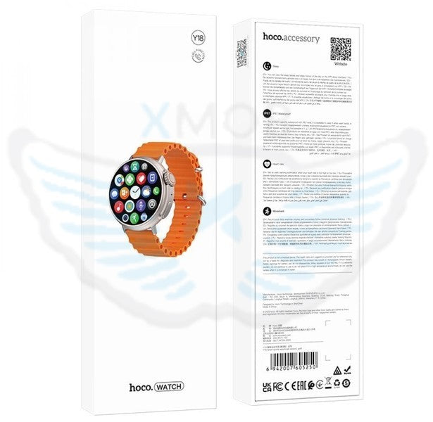 HOCO SMARTWATCH Y18 GOLD E CINTURINO ARANCIO