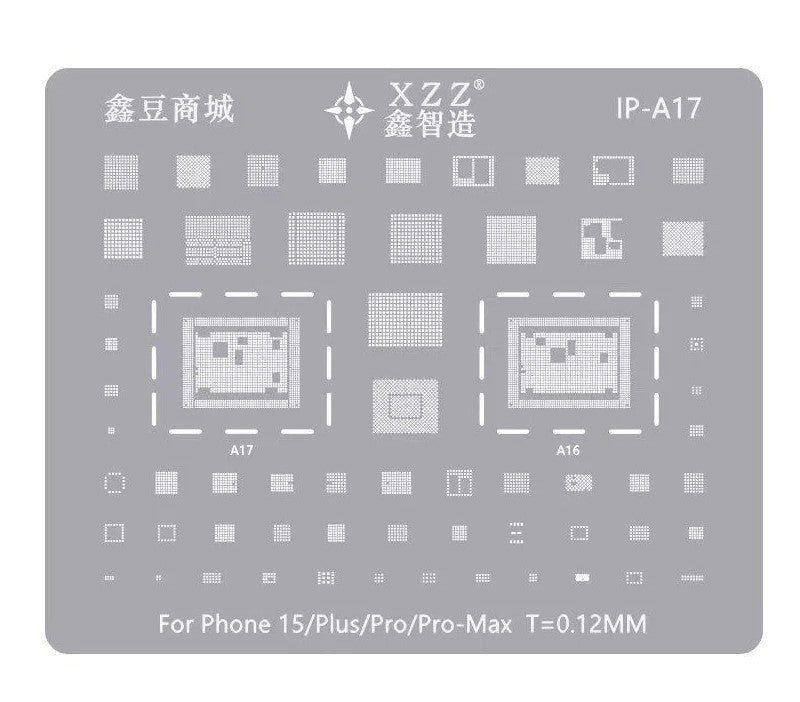 STENCIL PER REBALLING IC CHIP IPHONE 15 / 15 PLUS / 15 PRO / 15 PRO MAX , A17
