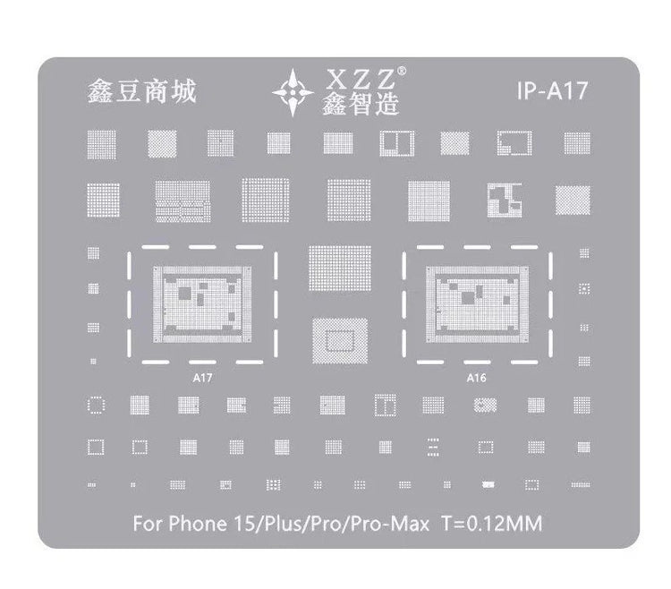 STENCIL PER REBALLING IC CHIP IPHONE 15 / 15 PLUS / 15 PRO / 15 PRO MAX , A17