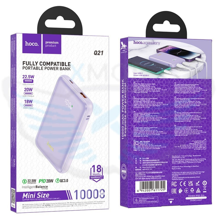 POWERBANK hoco. Q21 10000mAh PD22.5W+QC3.0 VIOLA