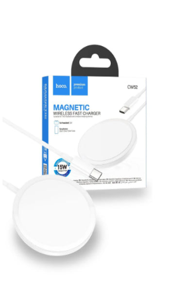 CARICABATTERIE INDUTTIVO HOCO CW52 15W MAGSAFE CON CAVO TYPE-C BIANCO