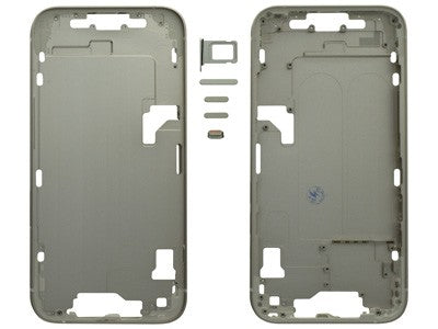 MIDDLE FRAME IPHONE 14 PLUS SILVER SENZA COMPONENTI + CARRELLO SIM E TASTI ESTERNI