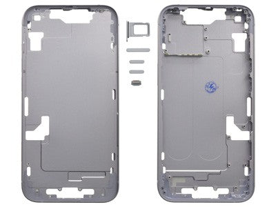 MIDDLE FRAME IPHONE 14 PLUS VIOLA SENZA COMPONENTI + CARRELLO SIM E TASTI ESTERNI
