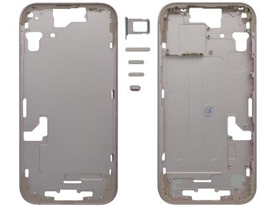MIDDLE FRAME IPHONE 15 ROSA SENZA COMPONENTI + CARRELLO SIM E TASTI ESTERNI