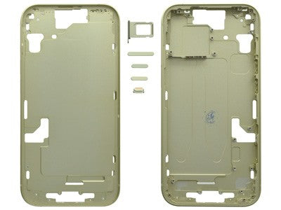 MIDDLE FRAME IPHONE 15 PLUS GIALLO SENZA COMPONENTI + CARRELLO SIM E TASTI ESTERNI