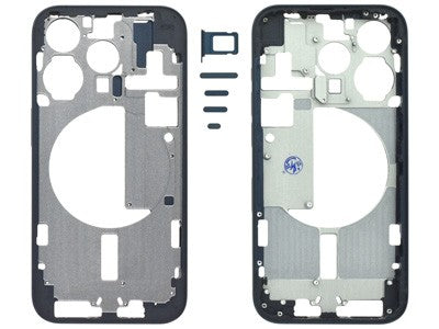 MIDDLE FRAME IPHONE 15 PRO BLU TITANIUM SENZA COMPONENTI + CARRELLO SIM E TASTI ESTERNI