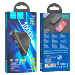 POWERBANK HOCO J100 10000mAh 2X USB+TYPE-C 2.1A NERO