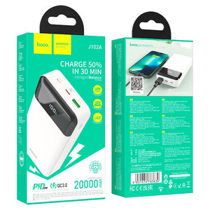 POWERBANK HOCO J102A 20000mAh 2X USB+TYPE-C 3A 20W BIANCO