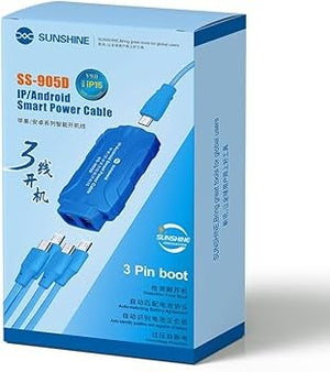 CAVI TEST ALIMENTAZIONE SUNSHINE SS-905D 3 PIN BOOT PER IPHONE DALLA SERIE 6 FINO AL 16 PRO MAX