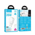 PRESA USB SUPER-CHARGE HOCO N61 DUAL PORT (TYPE-A TYPE-C) + CAVO TYPE-C / LIGHTNING BIANCO 5V 3A 20W (BLISTERATO)