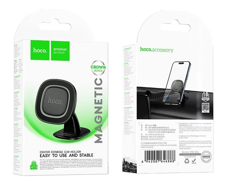 BASE/SUPPORTO MAGNETICO DA AUTO HOCO H73 GRIGIO (BLISTERATO)