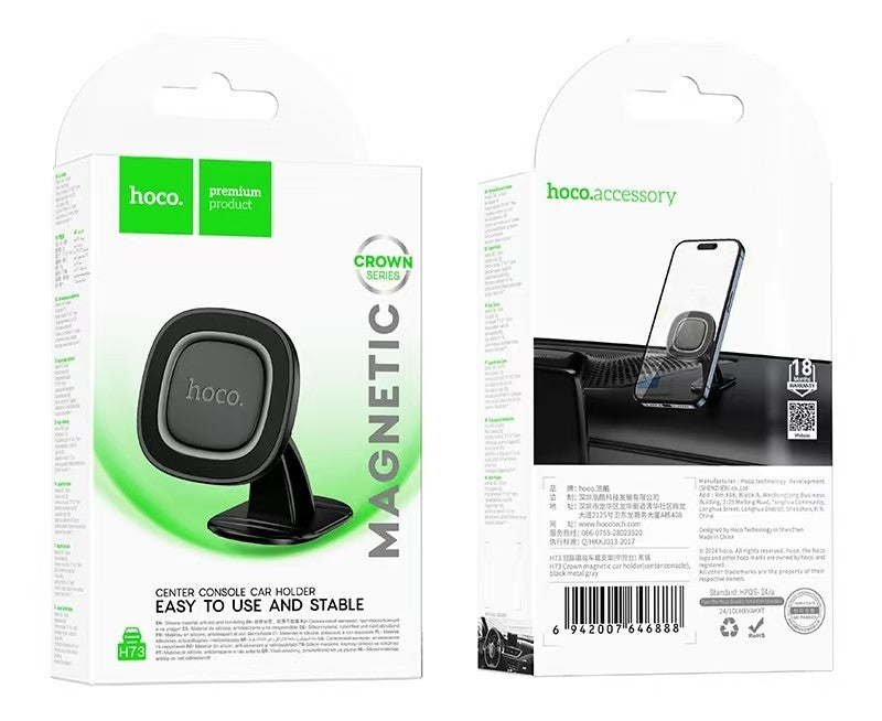 BASE/SUPPORTO MAGNETICO DA AUTO HOCO H73 GRIGIO (BLISTERATO)