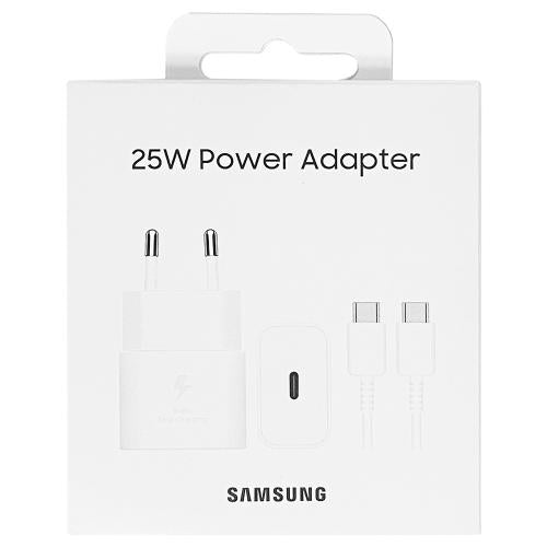 PRESA SAMSUNG EP-T2510XWEGEU 2 PIN SUPER FAST CHARGE 3A + CAVO TYPE-C/TYPE-C BIANCO (BLISTERATO)