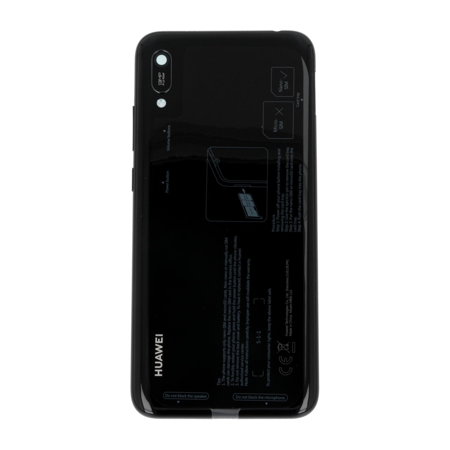 BACKCOVER HUAWEI Y6 (2019) NERO ORIGINALE 02352LYH