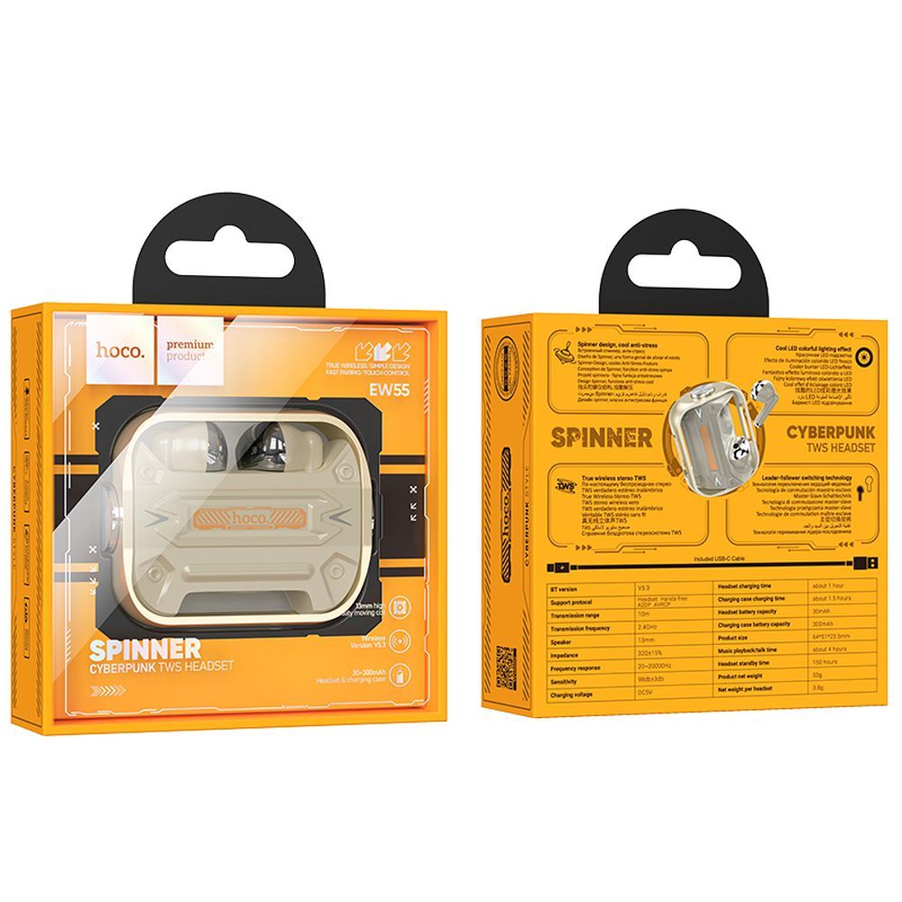 AURICOLARI HOCO EW55 BLUETOOTH + CUSTODIA/BASE DI CARICA GOLD (BLISTERATO)