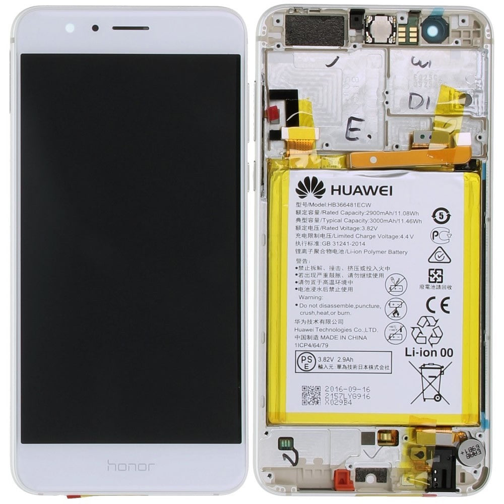 LCD ORIGINALE HUAWEI HONOR 8 BIANCO 02350UEN