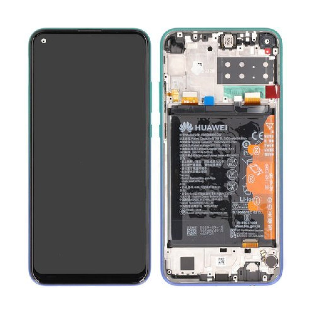 LCD ORIGINALE HUAWEI P40 LITE E AURORA BLU 02353FMX