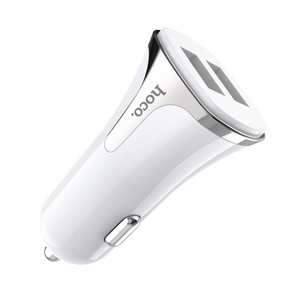 CARICABATTERIE DA AUTO HOCO Z31 2XUSB 18W 3.4A BIANCO (BLISTERATO)