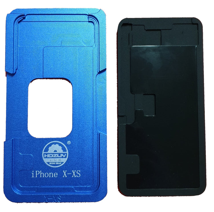 DIMA IN ALLUMINIO CON PAD DI ALLINEAMENTO IN GOMMA PER VETRO + OCA IPHONE X