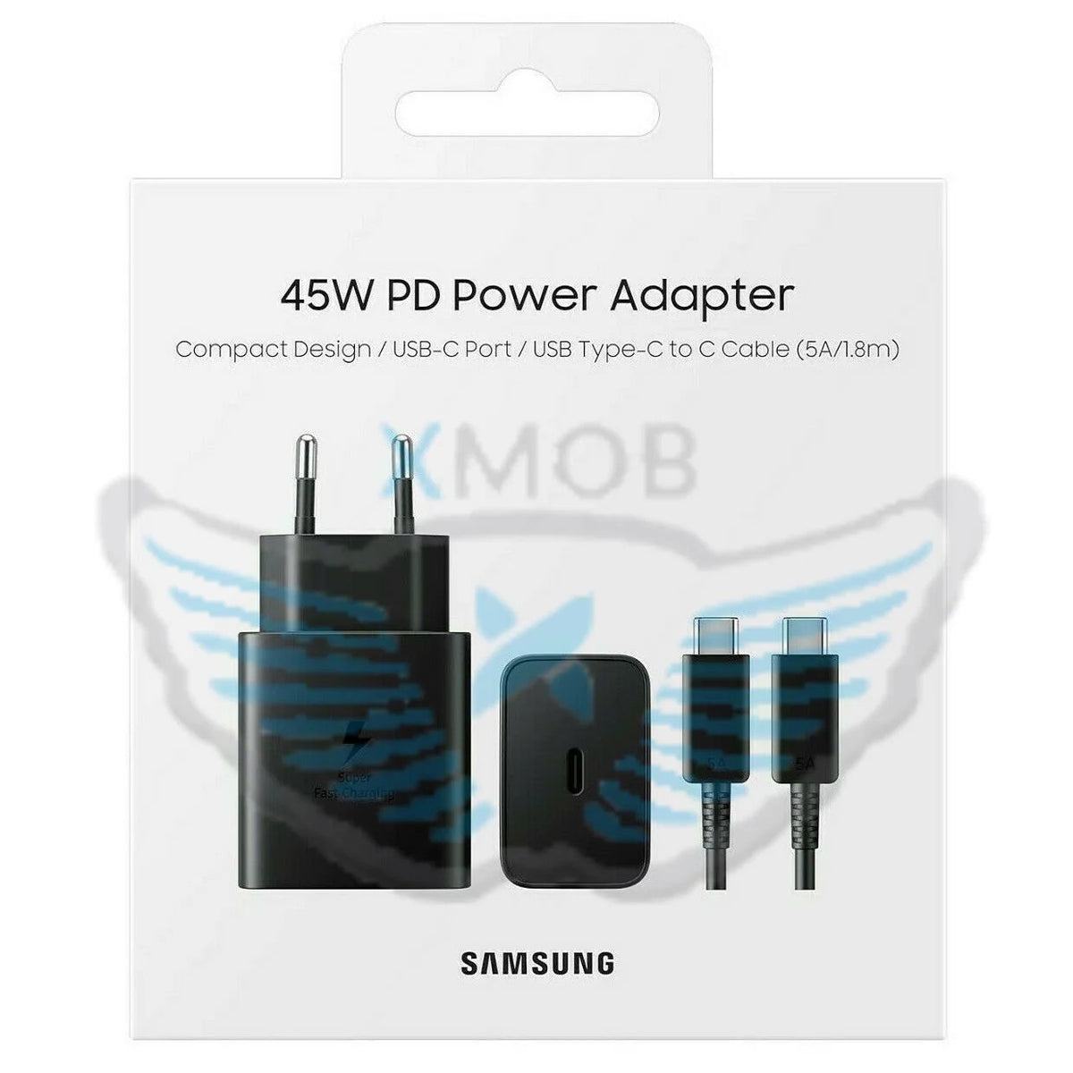 PRESA SAMSUNG EP-TA4510XBEGEU 2 PIN SUPER FAST CHARGE 45W + CAVO TYPE-C TYPE-C