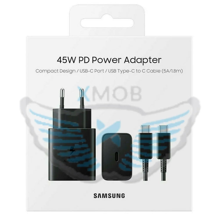 PRESA SAMSUNG EP-TA4510XBEGEU 2 PIN SUPER FAST CHARGE 45W + CAVO TYPE-C TYPE-C