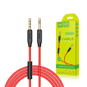 CAVO AUX HOCO UPA12 3.5mm ROSSO + MICROFONO (BLISTERATO)