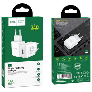 PRESA USB HOCO N2 SINGLE PORT BIANCO 2.1A (BLISTERATO)