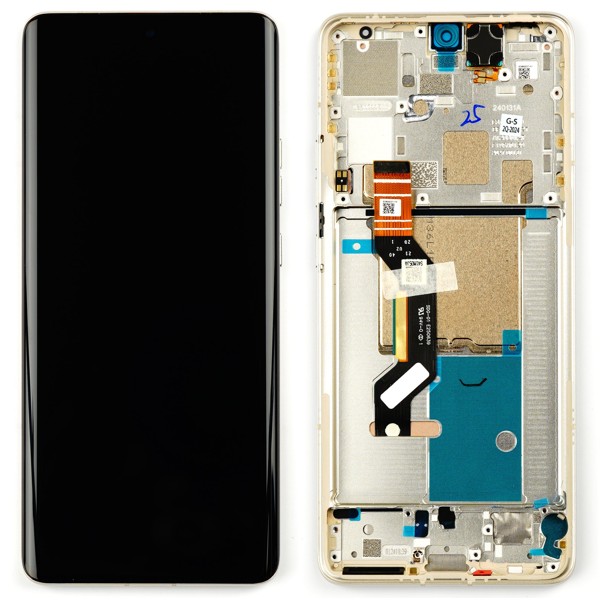 LCD MOTOROLA XT2403 MOTO EDGE 50 PRO + FRAME BIANCO PERLA ORIGINALE 5D68C24094