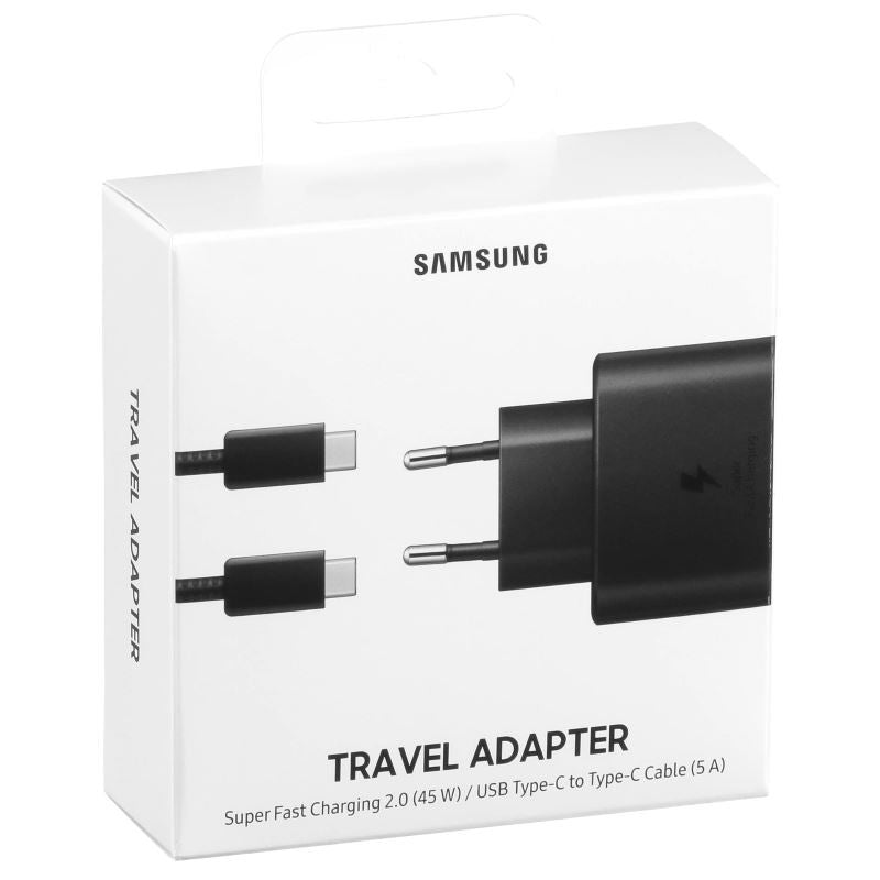 PRESA SAMSUNG EP-TA845XBEGWW 2 PIN SUPER FAST CHARGE 45W + CAVO TYPE-C TYPE-C (BLISTERATO)