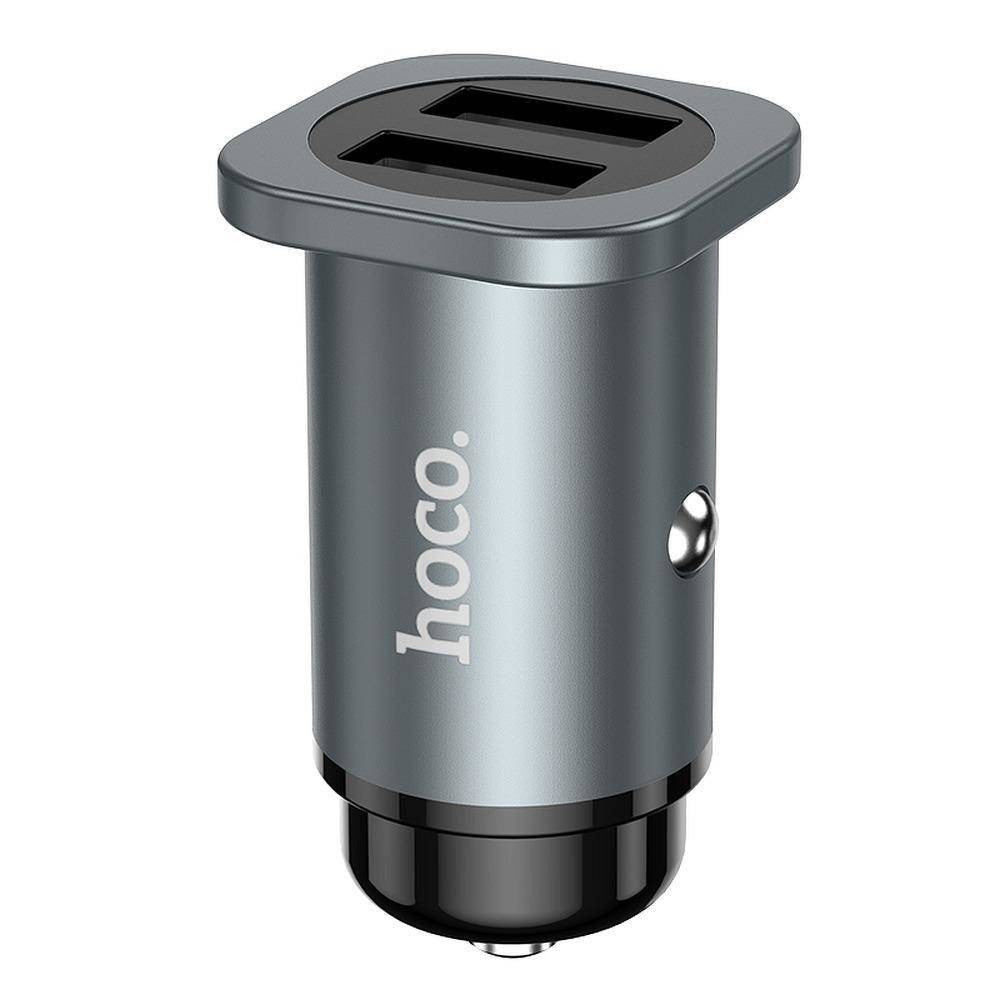 CARICABATTERIE DA AUTO HOCO NZ4 2XUSB 20W 8A GRIGIO (BLISTERATO)