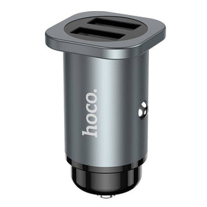 CARICABATTERIE DA AUTO HOCO NZ4 2XUSB 20W 8A GRIGIO (BLISTERATO)