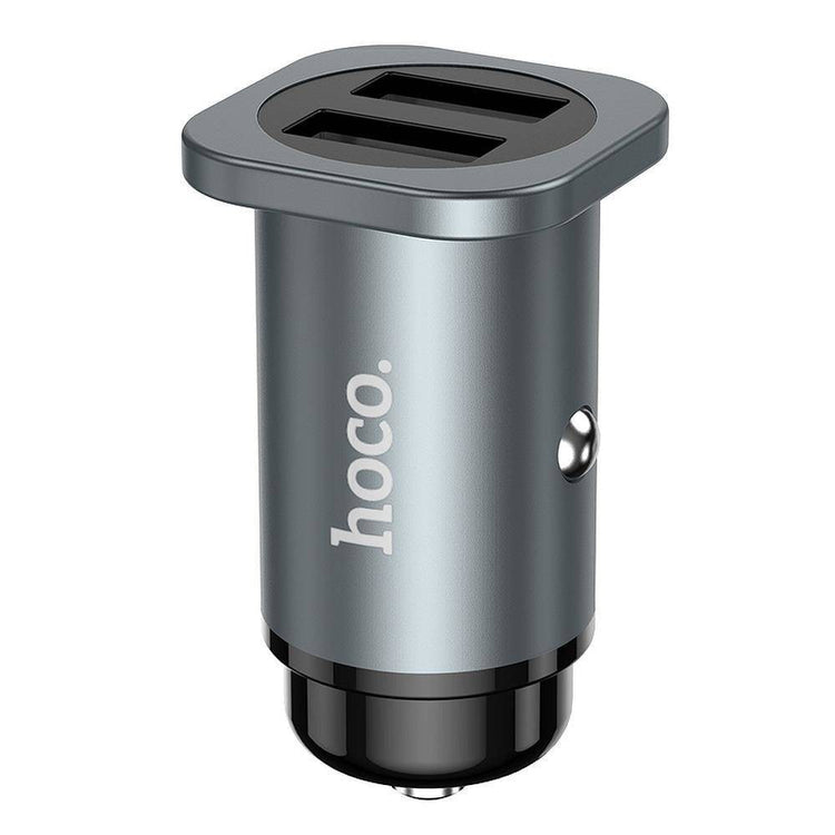 CARICABATTERIE DA AUTO HOCO NZ4 2XUSB 20W 8A GRIGIO (BLISTERATO)