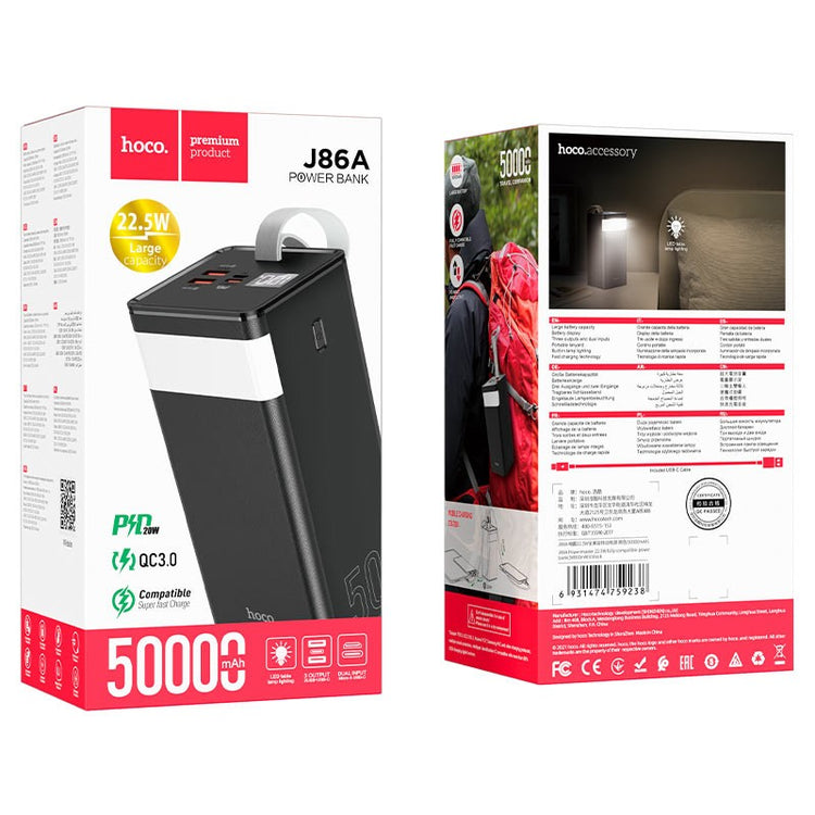 POWERBANK hoco. J86A.BK 50000mAh PD22.5W+QC3.0 NERO