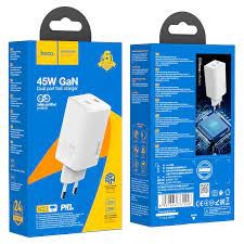 PRESA USB SUPER-CHARGE HOCO N23.U.WH DUAL PORT TYPE-C BIANCA 20W+25W- 45W (BLISTERATO)