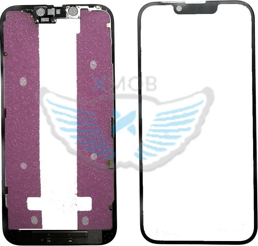 VETRO+OCA+FRAME IPHONE 14 NERO