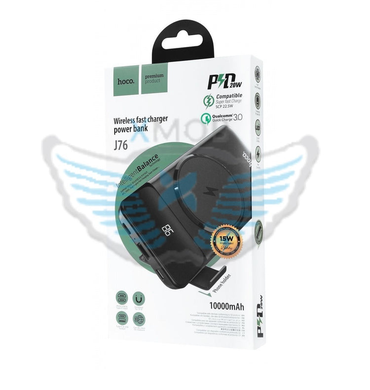 POWERBANK hoco. J76.BK 10000mAh CON RICARICA INDUTTIVA MAGSAFE PD20W+QC3.0 NERO