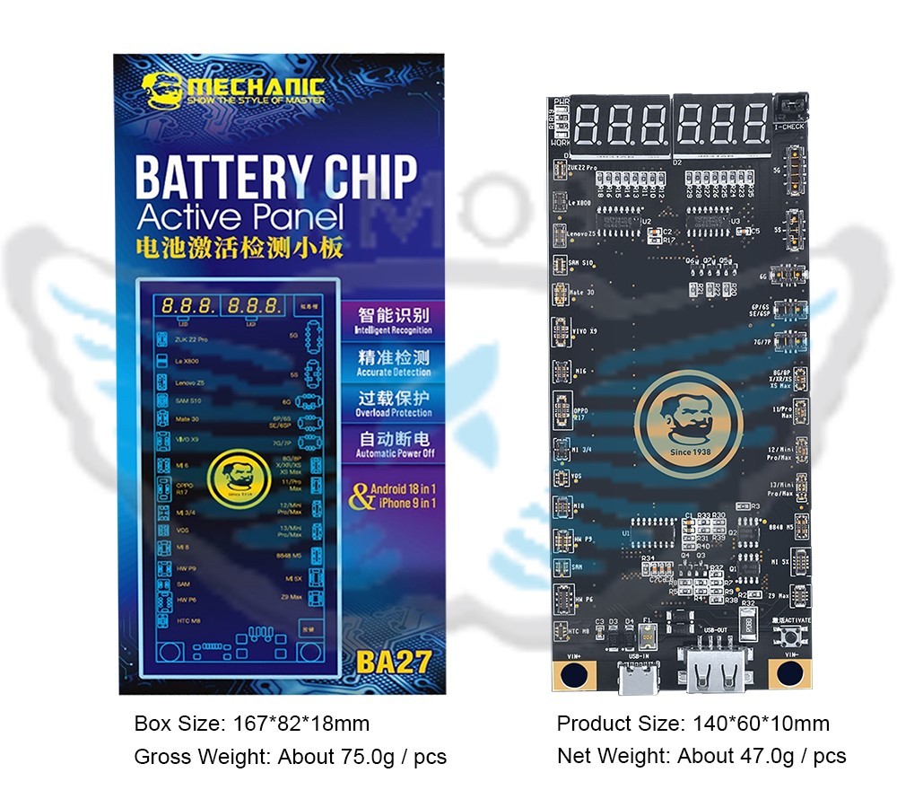 MECHANIC BA27 ATTIVATORE UNIVERSALE PER BATTERIA APPLE E ANDROID