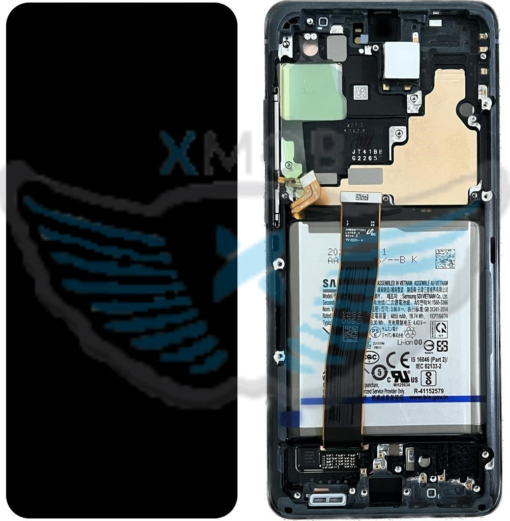 LCD SAMSUNG SM-G988 S20 ULTRA NERO NO FRONT CAMERA + BATTERIA GH82-26018A