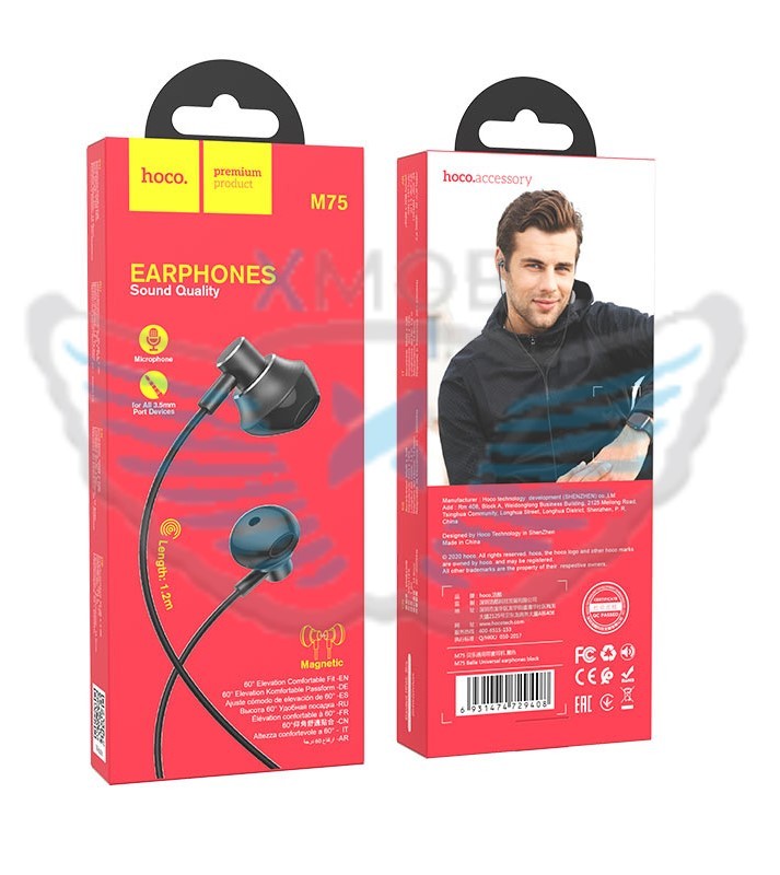 AURICOLARI HOCO M75 NERO (BLISTERATO)