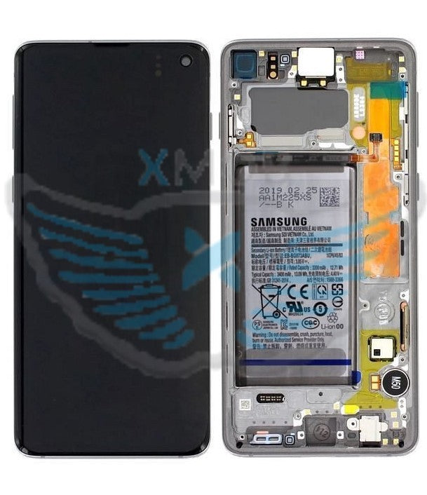 LCD SAMSUNG SM-G973 S10 BIANCO + BATTERIA GH82-18841B