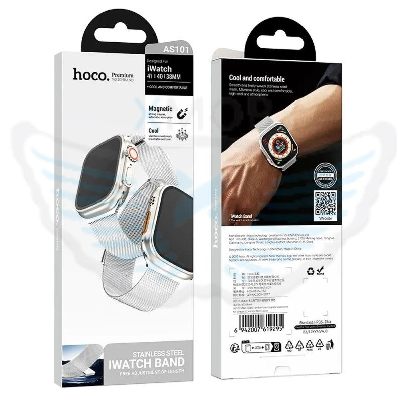 HOCO AS101 CINTURINO PER APPLE WATCH 38 / 40 / 41mm IN ACCIAIO GRIGIO (BLISTERATO)