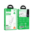 PRESA USB SUPER-CHARGE HOCO N60 TYPE-C PORT + CAVO TYPE-C/LIGHTNING BIANCO 5V 3A 20W (BLISTERATO)