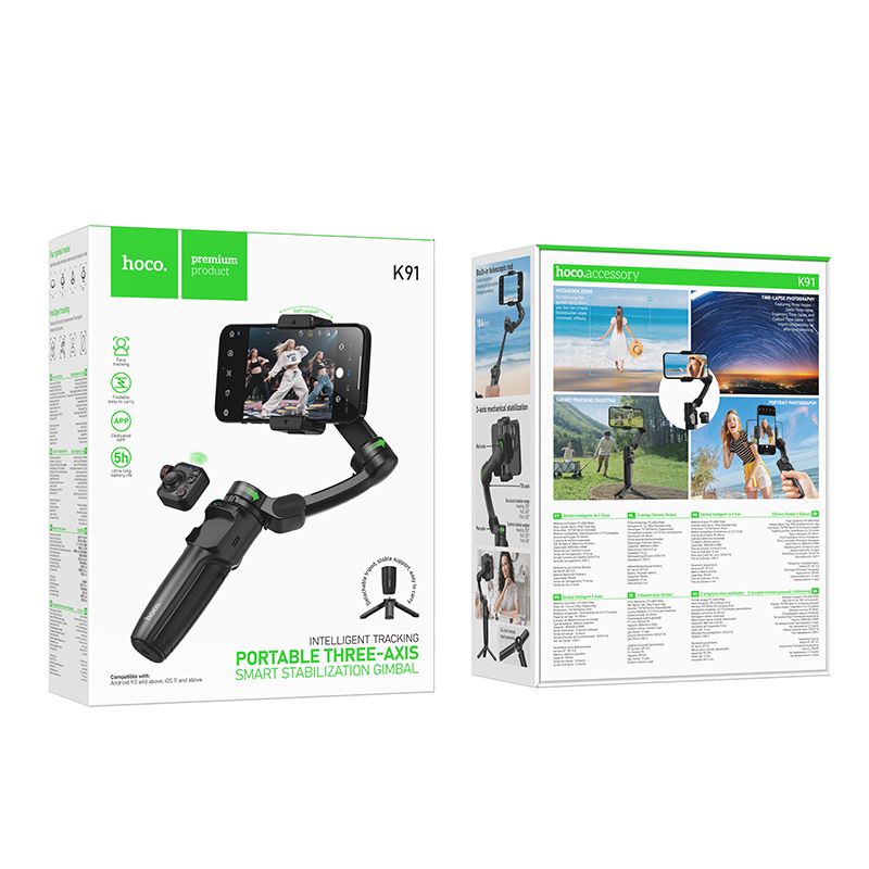 HOCO K91 SUPPORTO PER SELFIE STICK CON TREPPIEDI E TELECOMANDO WIRELESS NERO