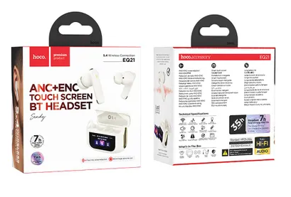 AURICOLARI HOCO EQ21 BLUETOOTH + CUSTODIA/BASE DI CARICA BIANCO (BLISTERATO)