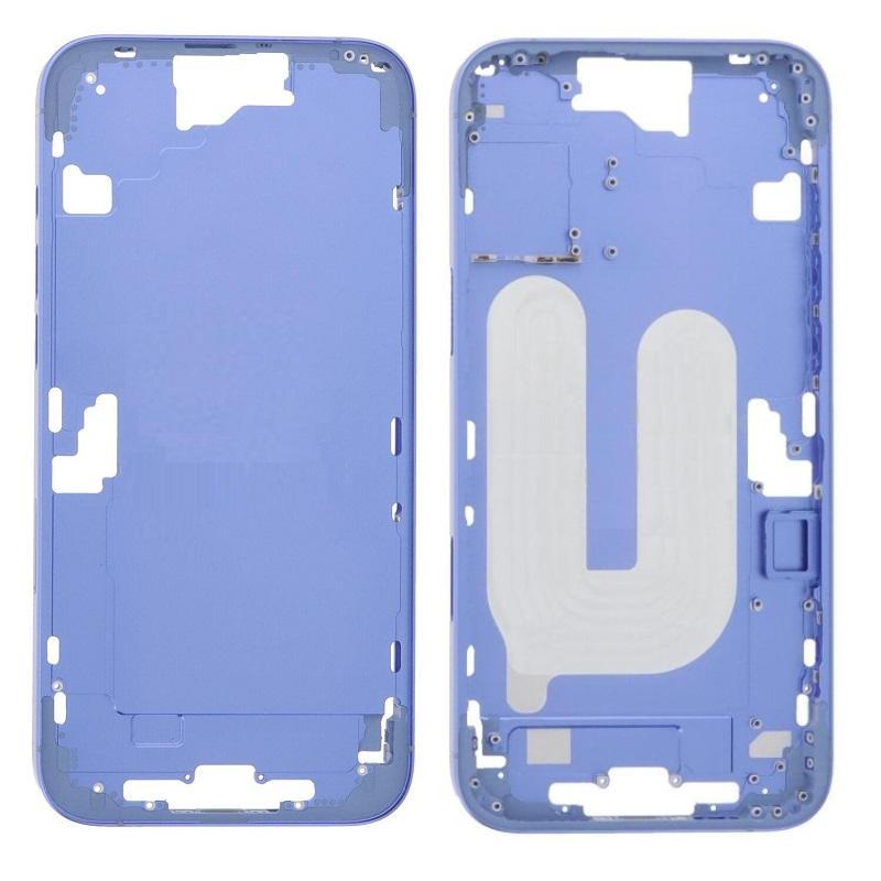 MIDDLE FRAME IPHONE 16 PLUS BLU SENZA COMPONENTI + CARRELLO SIM E TASTI ESTERNI